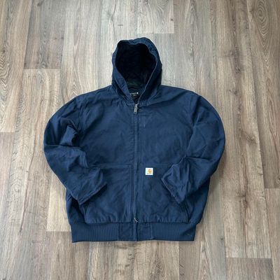 Carhartt Navy Blue Hooded Utility Jacket